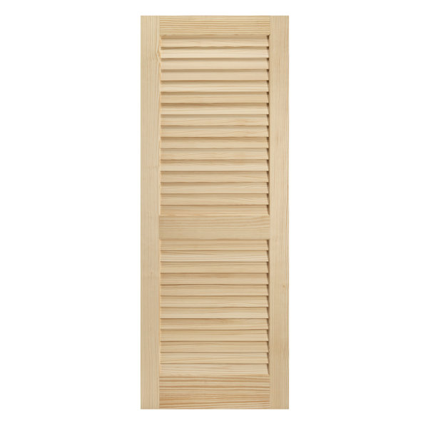 Door to Door Door Company Louvered Solid Wood Unfinished Shaker